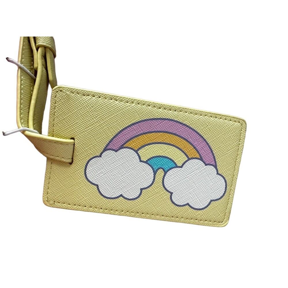 Brand New Stoney Clover Lane x Target Luggage Tag Yellow w/ Rainbow NWT SCL